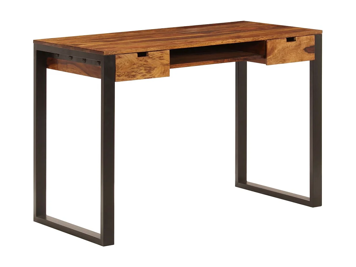 Bureau 110x55x78 cm massief acaciahout en staal