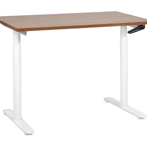 Bureau handmatig verstelbaar donkerbruin/wit 120 x 72 cm DESTINAS Bureau handmatig verstelbaar donkerbruin/wit 120 x 72 cm DESTINAS