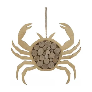 Bruine houten hangkrab, 35x2x31 cm Bruine houten hangkrab, 35x2x31 cm