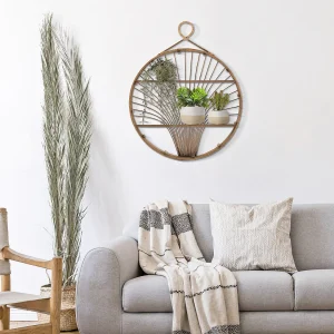 Bruin rotan wandbord, 60,5 x 10,5 x 76 cm Bruin rotan wandbord, 60,5 x 10,5 x 76 cm