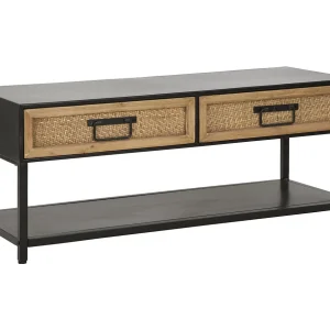 Bruine en zwarte houten en metalen tv-standaard, 95x38x38 cm Bruine en zwarte houten en metalen tv-standaard, 95x38x38 cm