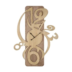 Bruine houten wandklok 70×4,4×93 cm Bruine houten wandklok 70×4,4×93 cm