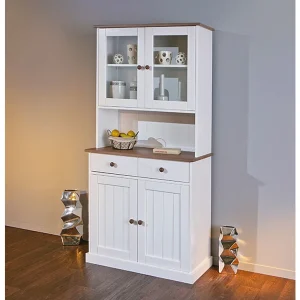 Campanou massief grenen en wit 4-deurs dressoir 90 cm Campanou massief grenen en wit 4-deurs dressoir 90 cm