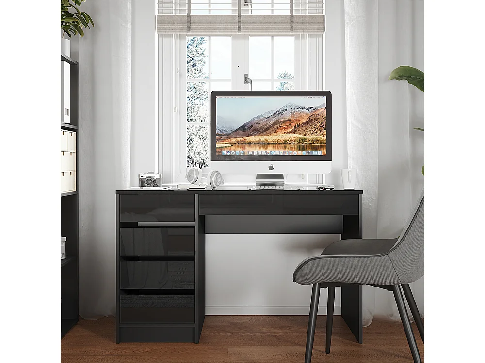 Bureau antraciet hoogglans 55x120x75 sherry