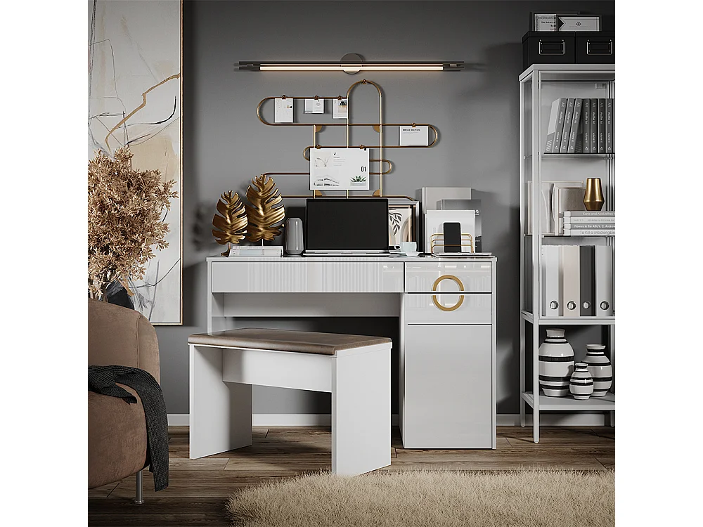 Bureau wit hoogglans 115x55x76.4 adela
