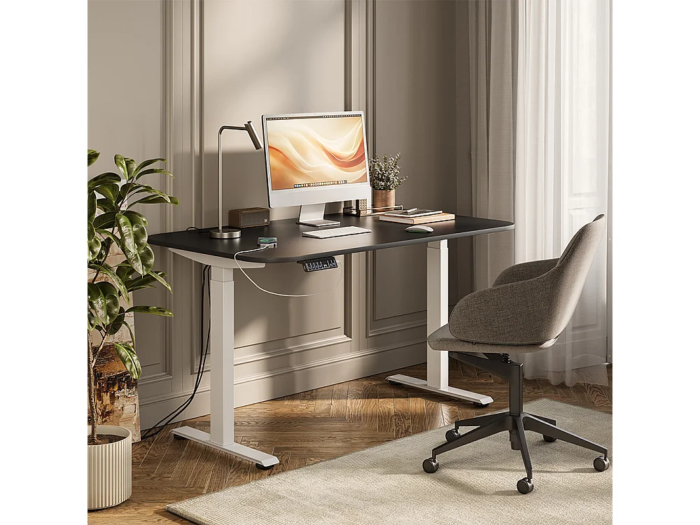 Bureau wit/antraciet 140x80x120 elevate
