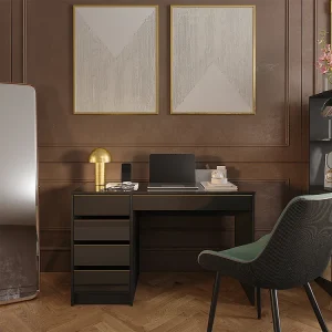 Bureau zwart hoogglans 55x120x75 sherry