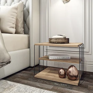 "Lifon" Houten Bijzettafel – Bruin – 50 x 40 x 33 cm – 2 Planken "Lifon" Houten Bijzettafel – Bruin – 50 x 40 x 33 cm – 2 Planken
