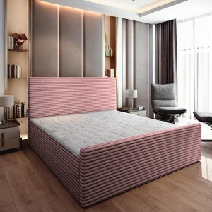 Boxspringbed BRENTO 160×200 cm Set met hoofdbord, bedbodem en matras, Poederroze Boxspringbed BRENTO 160×200 cm Set met hoofdbord, bedbodem en matras, Poederroze
