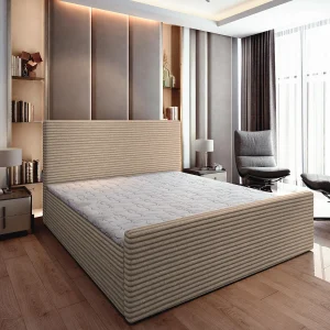 Boxspringbed BRENTO 160×200 cm Set met hoofdbord, bedbodem en matras, Beige Boxspringbed BRENTO 160×200 cm Set met hoofdbord, bedbodem en matras, Beige