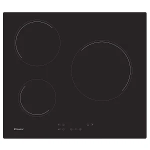 Candy CH63CC/4U2 vitrokeramische kookplaat 3 kookzones 5500W zwart met kinderslot en overloopbeveiliging Candy CH63CC/4U2 vitrokeramische kookplaat 3 kookzones 5500W zwart met kinderslot en overloopbeveiliging
