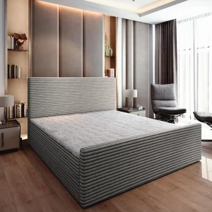 Boxspringbed BRENTO 160×200 cm Set met hoofdbord, bedbodem en matras, Lichtgrijs Boxspringbed BRENTO 160×200 cm Set met hoofdbord, bedbodem en matras, Lichtgrijs