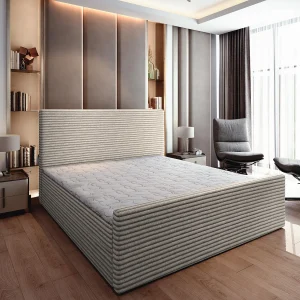 Boxspringbed BRENTO 160×200 cm Set met hoofdbord, bedbodem en matras, Lichtgrijs Boxspringbed BRENTO 160×200 cm Set met hoofdbord, bedbodem en matras, Lichtgrijs