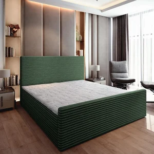 Boxspringbed BRENTO 160×200 cm Set met hoofdbord, bedbodem en matras, Dennengroen Boxspringbed BRENTO 160×200 cm Set met hoofdbord, bedbodem en matras, Dennengroen