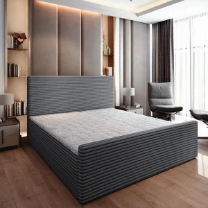 Boxspringbed BRENTO 160×200 cm Set met hoofdbord, bedbodem en matras, Antracietgrijs Boxspringbed BRENTO 160×200 cm Set met hoofdbord, bedbodem en matras, Antracietgrijs