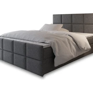 Boxspringbed ARIEL 160×200 cm Set met hoofdbord, bedbodem en matras, Lichtgrijs