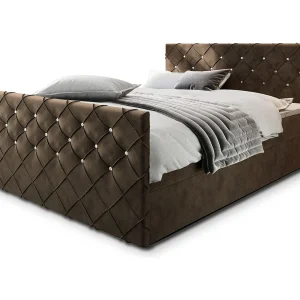 Boxspringbed MANDI 140×200 cm Set met hoofdbord, bedbodem en matras, Bruin Boxspringbed MANDI 140×200 cm Set met hoofdbord, bedbodem en matras, Bruin