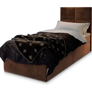 Boxspringbed LENA 100×200 cm Set met hoofdbord, bedbodem en matras, Bruin