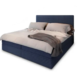 Boxspringbed PISA 180×200 cm Set met hoofdbord, bedbodem en matras, Blauw Boxspringbed PISA 180×200 cm Set met hoofdbord, bedbodem en matras, Blauw