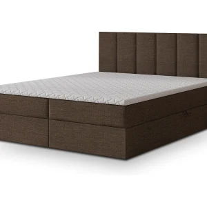 Boxspringbed MERIL 160×200 cm Set met hoofdbord, bedbodem en matras, Donkerbruin Boxspringbed MERIL 160×200 cm Set met hoofdbord, bedbodem en matras, Donkerbruin