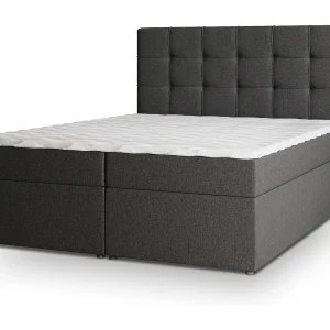 Boxspringbed PALMA 160×200 cm Set met hoofdbord, bedbodem en matras, Grijs Boxspringbed PALMA 160×200 cm Set met hoofdbord, bedbodem en matras, Grijs