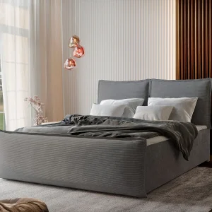 Boxspringbed MONTA 160×200 cm Set met hoofdbord, bedbodem en matras, Lichtgrijs Boxspringbed MONTA 160×200 cm Set met hoofdbord, bedbodem en matras, Lichtgrijs