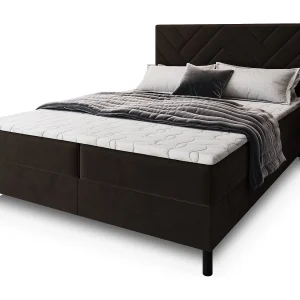 Boxspringbed ROKIS 180×200 cm Set met hoofdbord, bedbodem en matras, Bruin