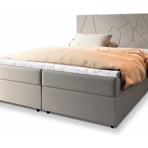 Boxspringbed MADO 140×200 cm Set met hoofdbord, bedbodem en matras, Beige Boxspringbed MADO 140×200 cm Set met hoofdbord, bedbodem en matras, Beige