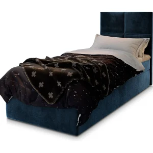 Boxspringbed LENA 100×200 cm Set met hoofdbord, bedbodem en matras, Blauw