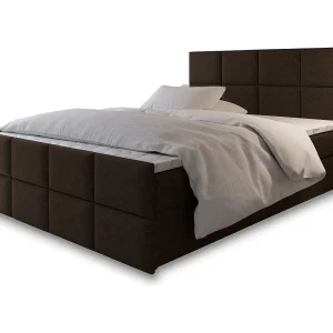 Boxspringbed ARIEL 160×200 cm Set met hoofdbord, bedbodem en matras, Bruin