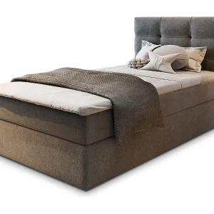 Boxspringbed GLOS 100×200 cm Set met hoofdbord, bedbodem en matras, Grijs Boxspringbed GLOS 100×200 cm Set met hoofdbord, bedbodem en matras, Grijs