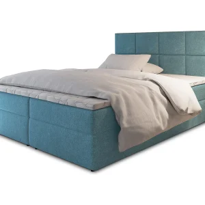 Boxspringbed LENA 180×200 cm Set met hoofdbord, bedbodem en matras, Blauw Boxspringbed LENA 180×200 cm Set met hoofdbord, bedbodem en matras, Blauw