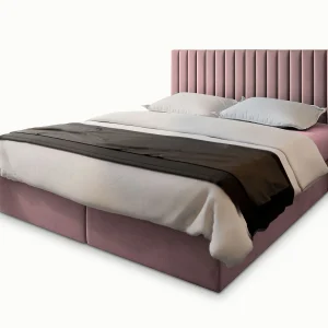 Boxspringbed BRESEL 160×200 cm Set met hoofdbord, bedbodem en matras, Poederroze Boxspringbed BRESEL 160×200 cm Set met hoofdbord, bedbodem en matras, Poederroze