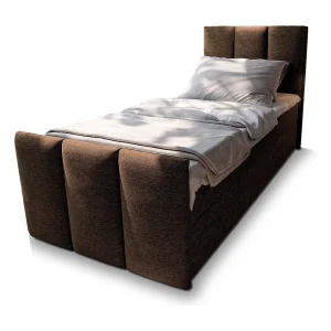Boxspringbed LAGO 100×200 cm Set met hoofdbord, bedbodem en matras, Bruin