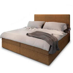 Boxspringbed PISA 180×200 cm Set met hoofdbord, bedbodem en matras, Koperkleurig Boxspringbed PISA 180×200 cm Set met hoofdbord, bedbodem en matras, Koperkleurig