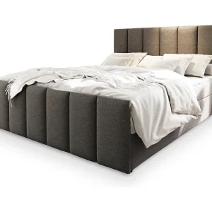 Boxspringbed LAGO 160×200 cm Set met hoofdbord, bedbodem en matras, Lichtgrijs