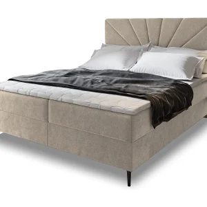 Boxspringbed MURI 160×200 cm Set met hoofdbord, bedbodem en matras, Beige Boxspringbed MURI 160×200 cm Set met hoofdbord, bedbodem en matras, Beige