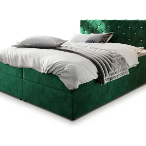 Boxspringbed RIVA 180×200 cm Set met hoofdbord, bedbodem en matras, Dennengroen Boxspringbed RIVA 180×200 cm Set met hoofdbord, bedbodem en matras, Dennengroen