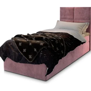 Boxspringbed LENA 90×200 cm Set met hoofdbord, bedbodem en matras, Poederroze Boxspringbed LENA 90×200 cm Set met hoofdbord, bedbodem en matras, Poederroze