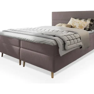 Boxspringbed SANTA 140×200 cm Set met hoofdbord, bedbodem en matras, Roze Boxspringbed SANTA 140×200 cm Set met hoofdbord, bedbodem en matras, Roze