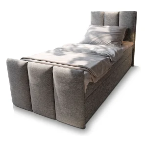 Boxspringbed LAGO 90×200 cm Set met hoofdbord, bedbodem en matras, Lichtgrijs Boxspringbed LAGO 90×200 cm Set met hoofdbord, bedbodem en matras, Lichtgrijs