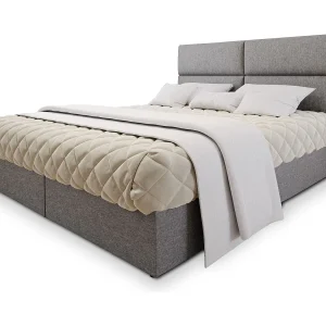 Boxspringbed LONIS 140×200 cm Set met hoofdbord, bedbodem en matras, Lichtgrijs Boxspringbed LONIS 140×200 cm Set met hoofdbord, bedbodem en matras, Lichtgrijs