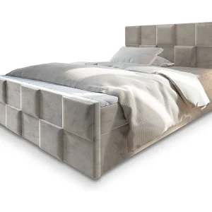 Boxspringbed MONA 140×200 cm Set met hoofdbord, bedbodem en matras, Beige Boxspringbed MONA 140×200 cm Set met hoofdbord, bedbodem en matras, Beige