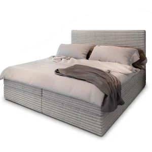Boxspringbed PISA 180×200 cm Set met hoofdbord, bedbodem en matras, Lichtgrijs Boxspringbed PISA 180×200 cm Set met hoofdbord, bedbodem en matras, Lichtgrijs