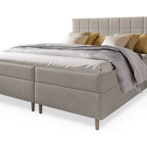 Boxspringbed IBIZA 180×200 cm Set met hoofdbord, bedbodem en matras, Beige