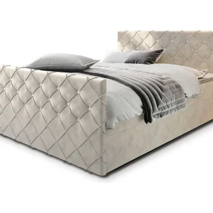 Boxspringbed MANDI 140×200 cm Set met hoofdbord, bedbodem en matras, Beige Boxspringbed MANDI 140×200 cm Set met hoofdbord, bedbodem en matras, Beige