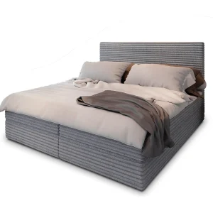 Boxspringbed PISA 140×200 cm Set met hoofdbord, bedbodem en matras, Lichtgrijs Boxspringbed PISA 140×200 cm Set met hoofdbord, bedbodem en matras, Lichtgrijs