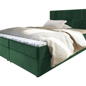 Boxspringbed PRATA 180×200 cm Set met hoofdbord, bedbodem en matras, Dennengroen Boxspringbed PRATA 180×200 cm Set met hoofdbord, bedbodem en matras, Dennengroen