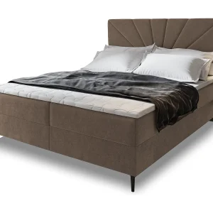 Boxspringbed MURI 140×200 cm Set met hoofdbord, bedbodem en matras, Bruin Boxspringbed MURI 140×200 cm Set met hoofdbord, bedbodem en matras, Bruin