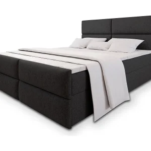 Boxspringbed MULEN 140×200 cm Set met hoofdbord, bedbodem en matras, Zwart Boxspringbed MULEN 140×200 cm Set met hoofdbord, bedbodem en matras, Zwart